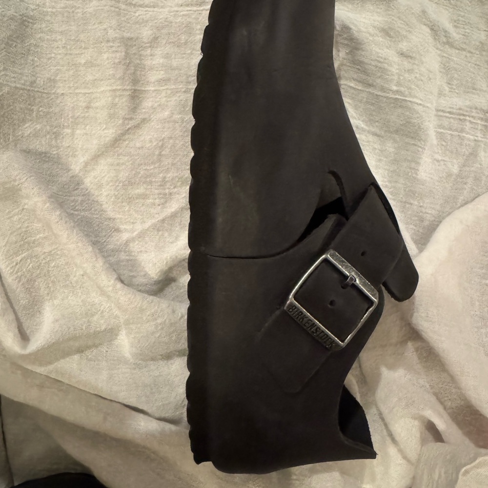 Birkenstock Black Leather Slip-On Clogs - Picture 4 of 16